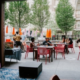 outdoor seating area