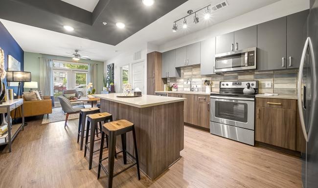 The essence of exceptional living a kitchen with a wood floor